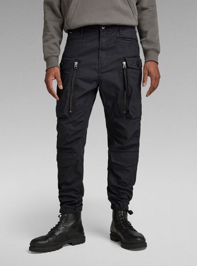 Long Pocket Zip Relaxed Tapered Cargo Pants